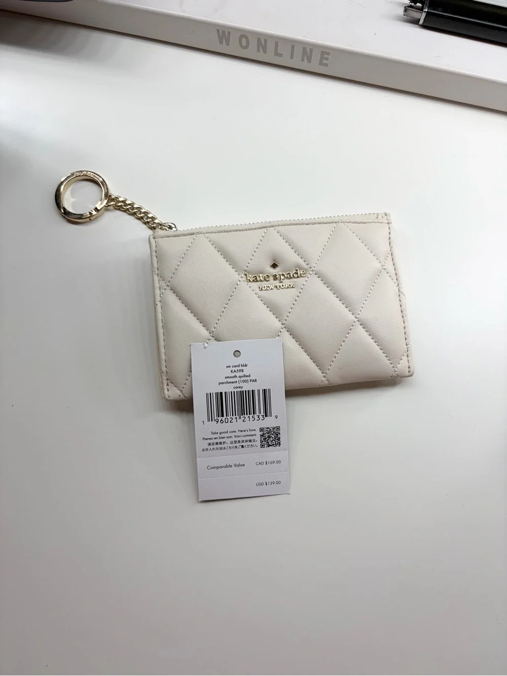 Kate Spade Carey Quilted Key Ring Card Holder